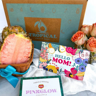 Happy Mothers Day Pinkglow® Pink Pineapple Gift Box Pineapples Tropical Fruit Box